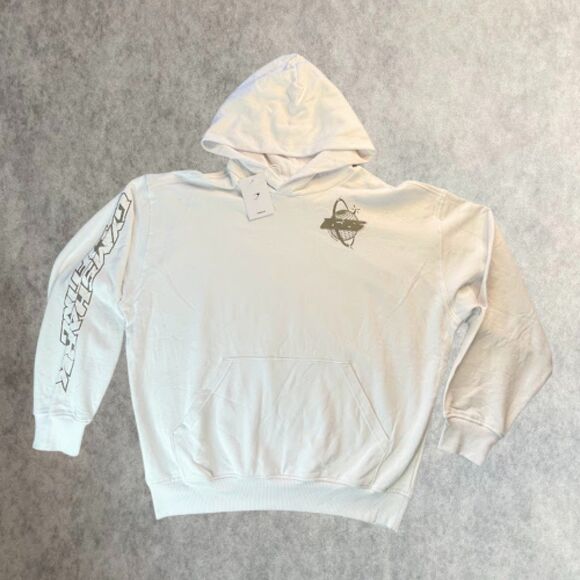 Gymshark Intergalactic Lifting Hoodie Mens Size M White Oversized Heavyweight - Picture 1 of 13